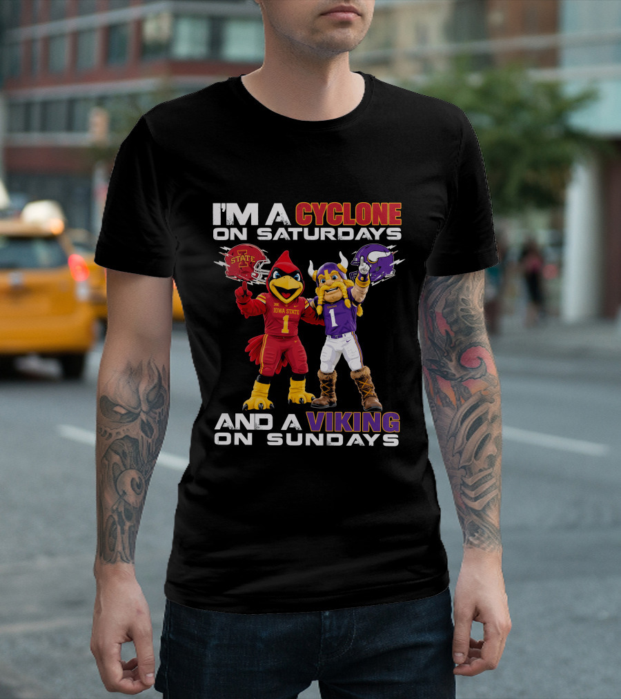 I'm A Cyclone On Saturdays And A Viking On Sundays T-Shirt