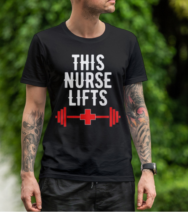 This Nurse Lifts Red Cross Barbell T-Shirt