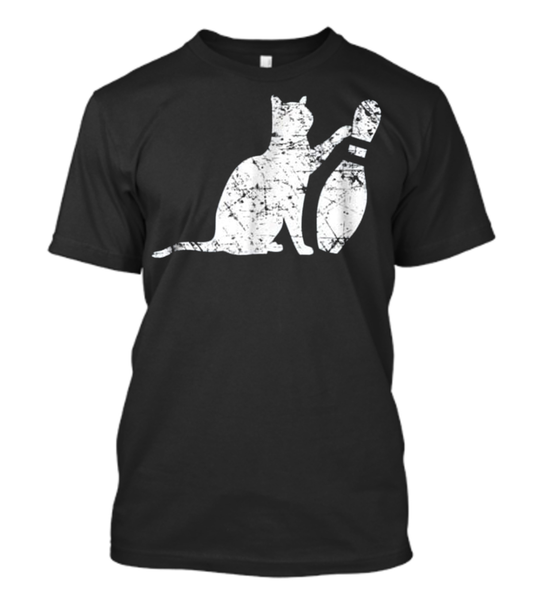 Ornery Alley Cat Tipping Bowling Pin Vintage T-Shirt