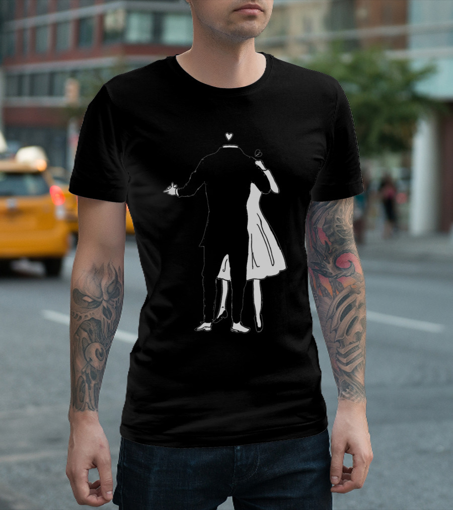 It Takes Two Dancing Couple Silhouette with Hearts T-Shirt