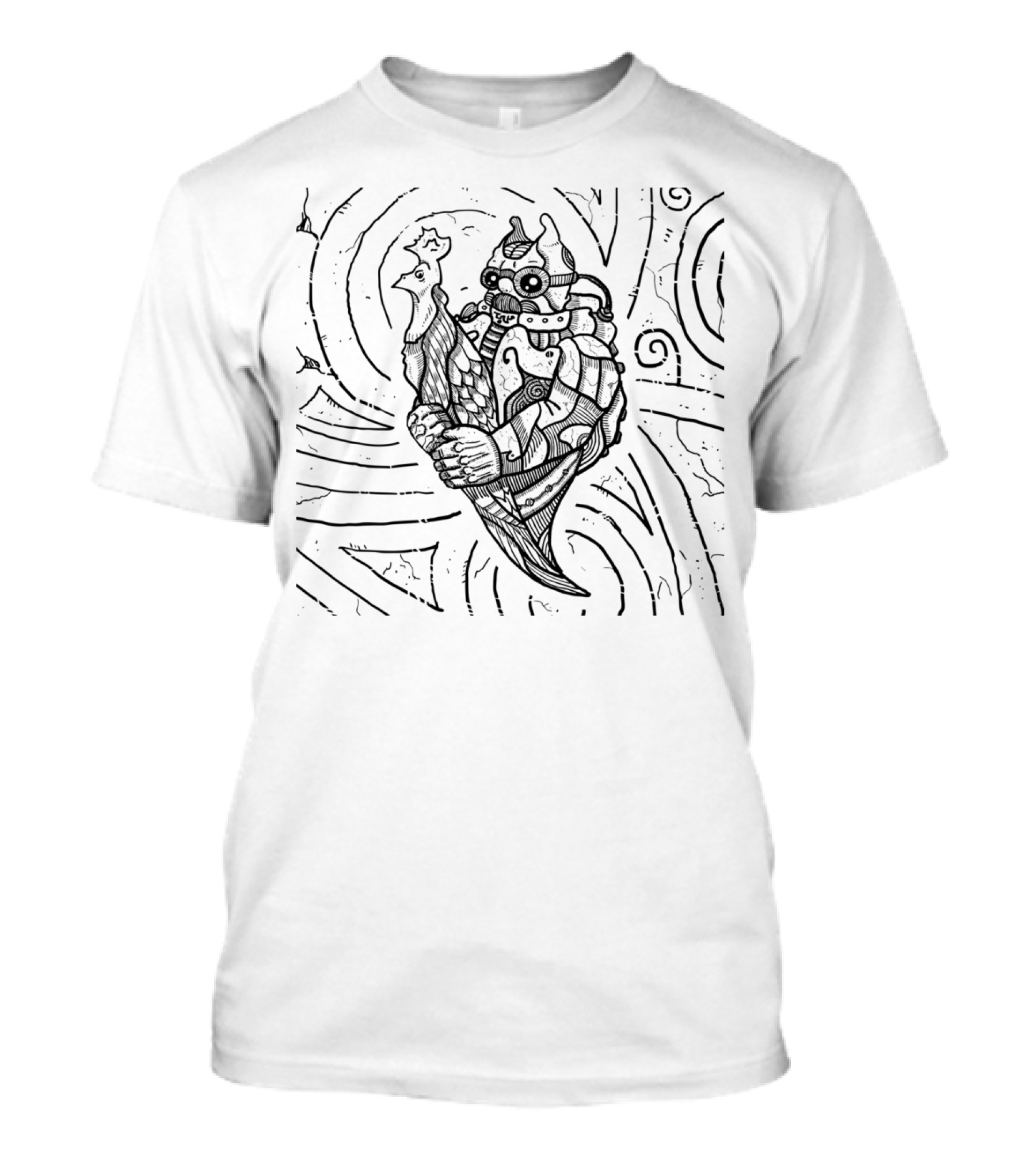 Chicken Master Cyber Warrior Holding Chicken T-Shirt