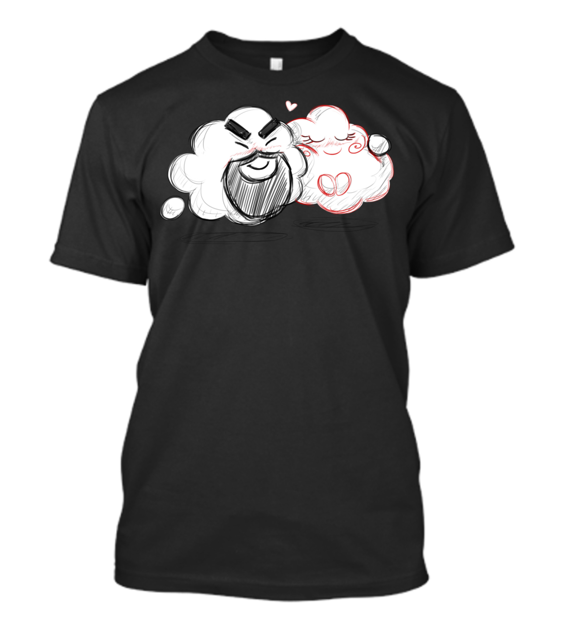 Chief And Kukir Cloud Cartoon With Heart T-Shirt