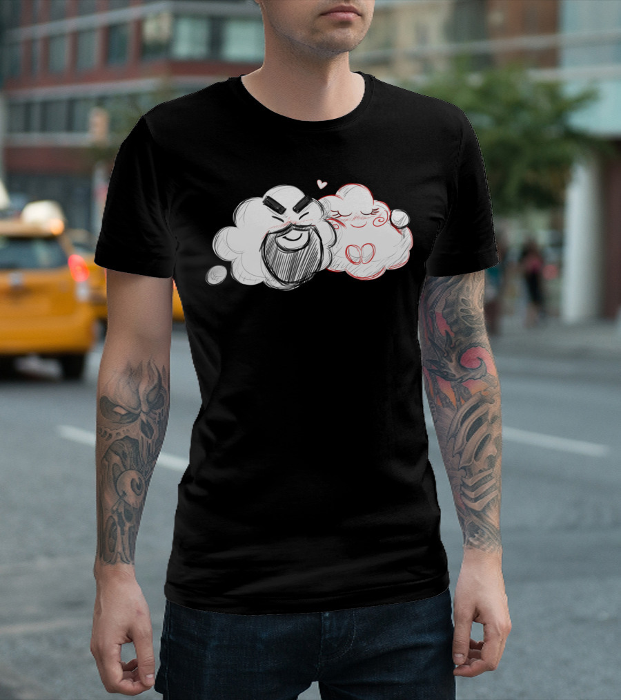 Chief And Kukir Cloud Cartoon With Heart T-Shirt