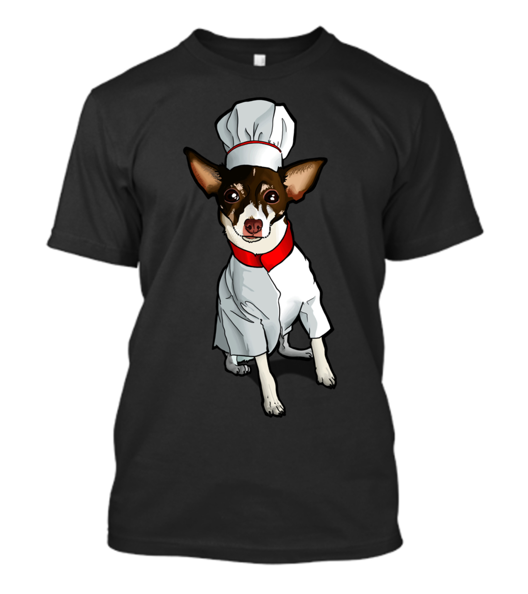 Chihuahua Chef Dog In White Hat And Red Scarf T-Shirt