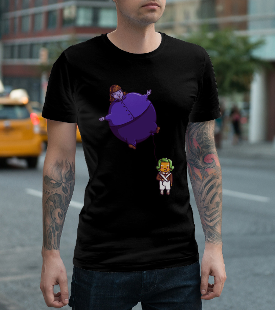 Too Much Bubblegum Violet Beauregarde Oompa Loompa Balloon T-Shirt