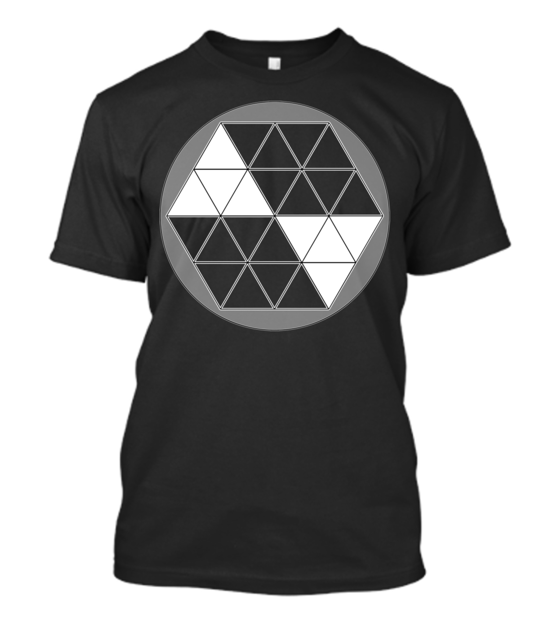 Geometric Black And White Triangle Cube T-Shirt