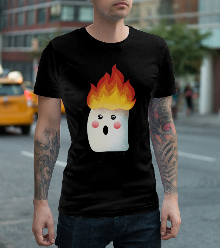 Running Fast Flaming Cute Character Burner T-Shirt
