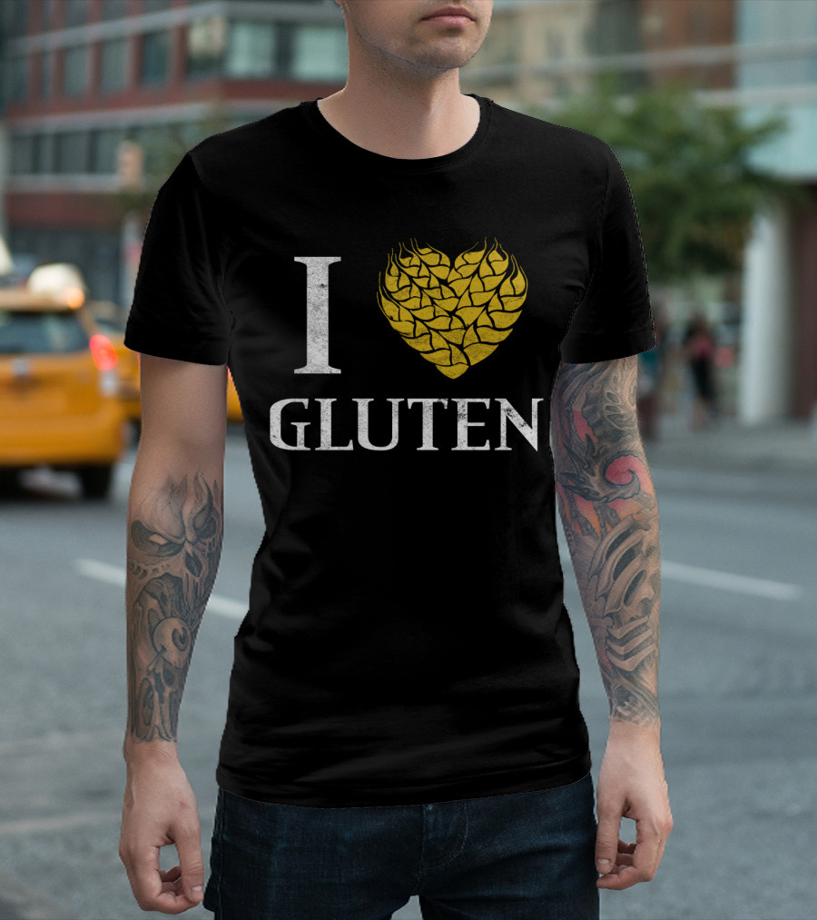 I Love Gluten Wheat Heart T-Shirt