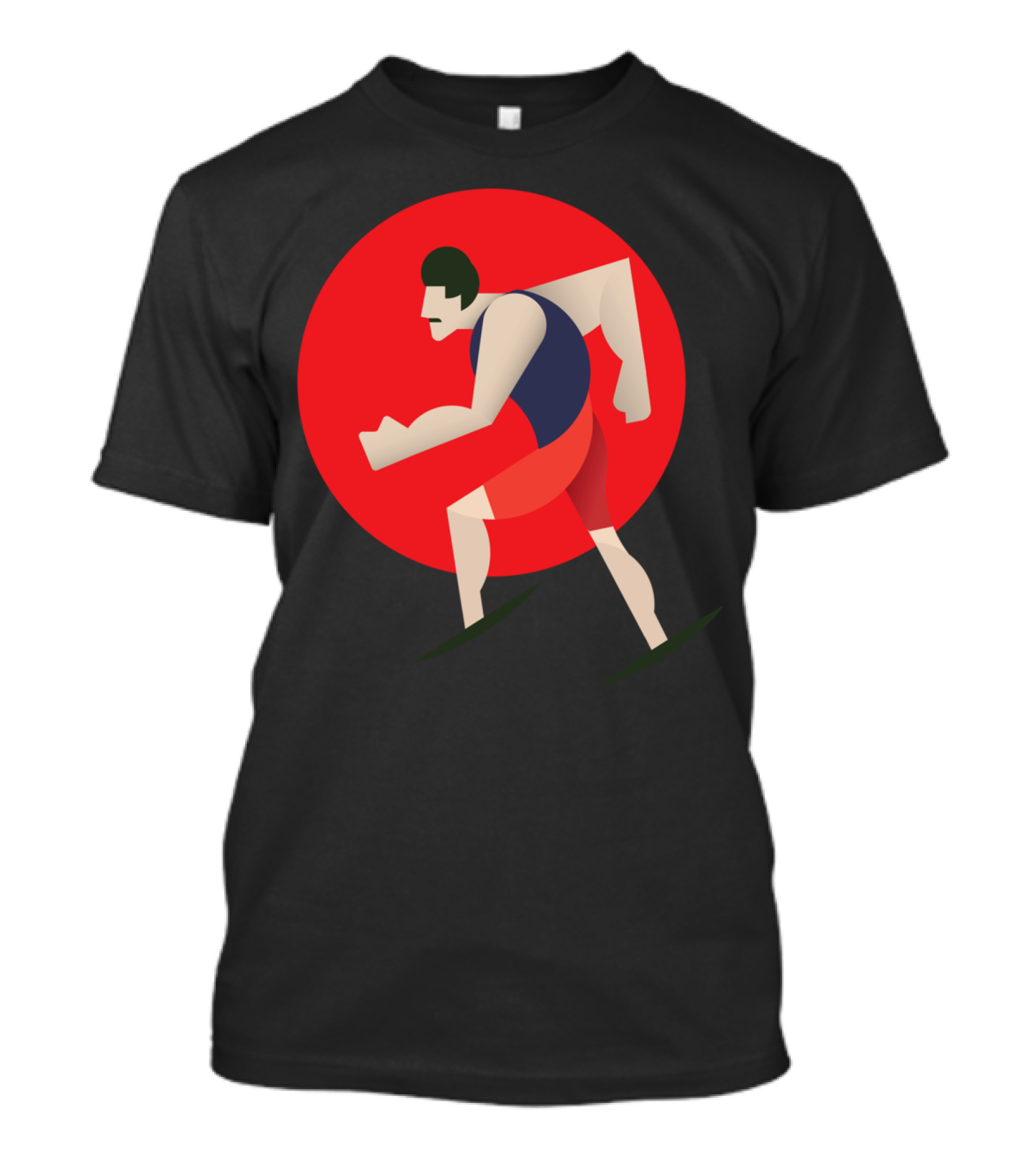 Running Man T S Bold Athlete Red Sun Burst T-Shirt