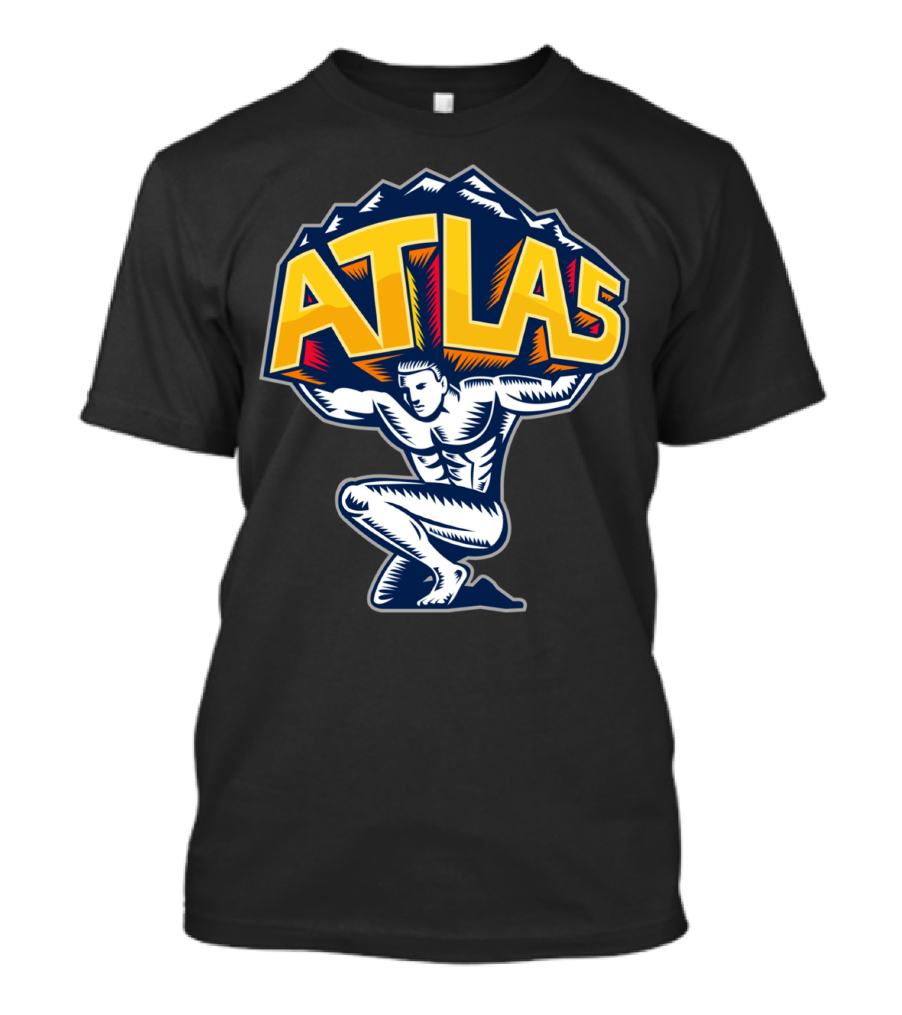 Atlas Lifting Mountain Kneeling Iconic Strength T-Shirt