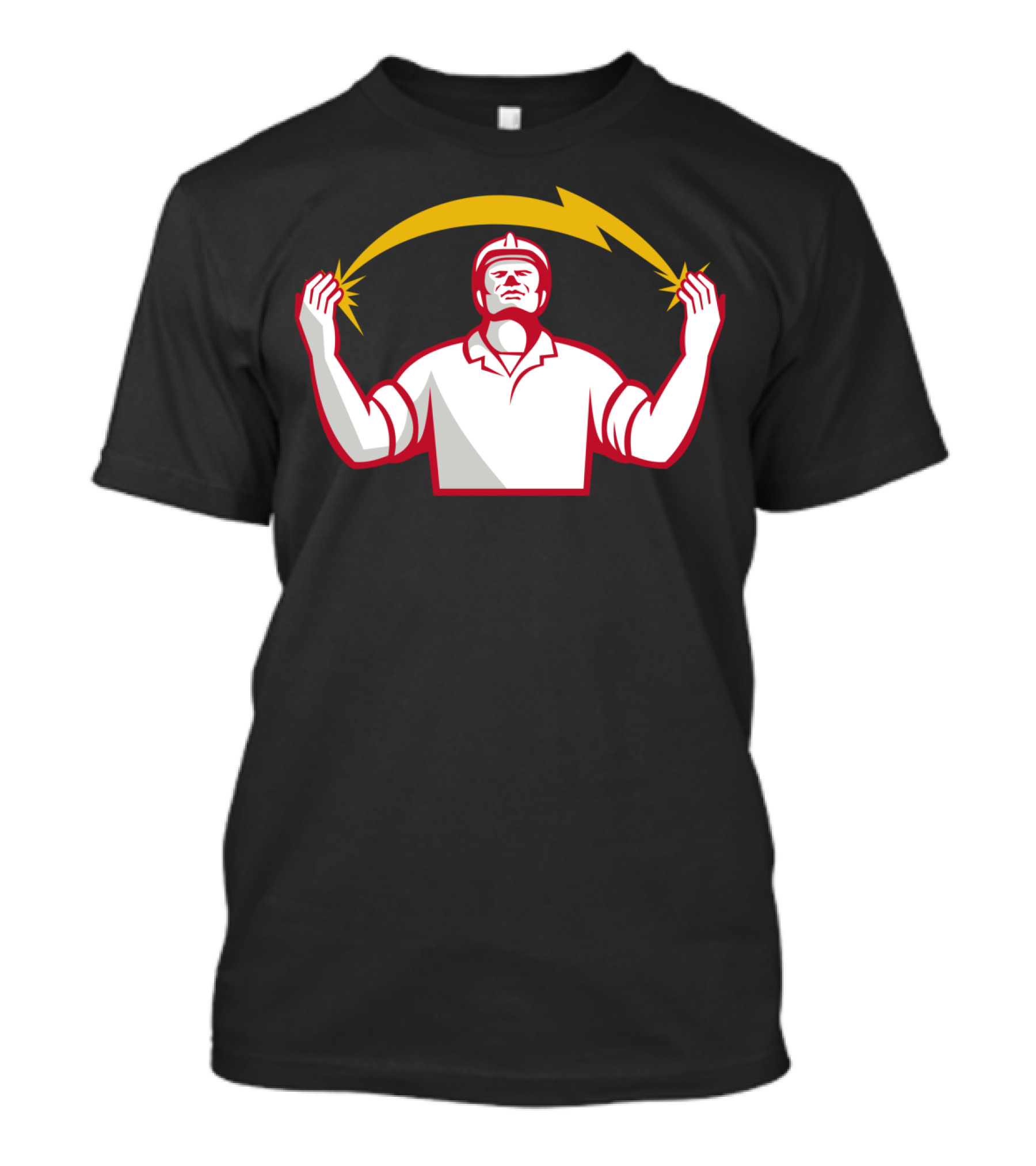 Electrician Lightning Bolt Hands Worker Power Icon R T-Shirt