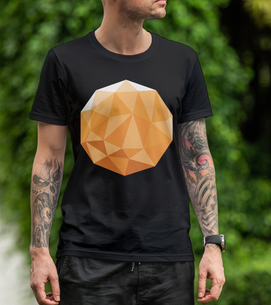 Geometric Comet Orange Polyhedron T-Shirt