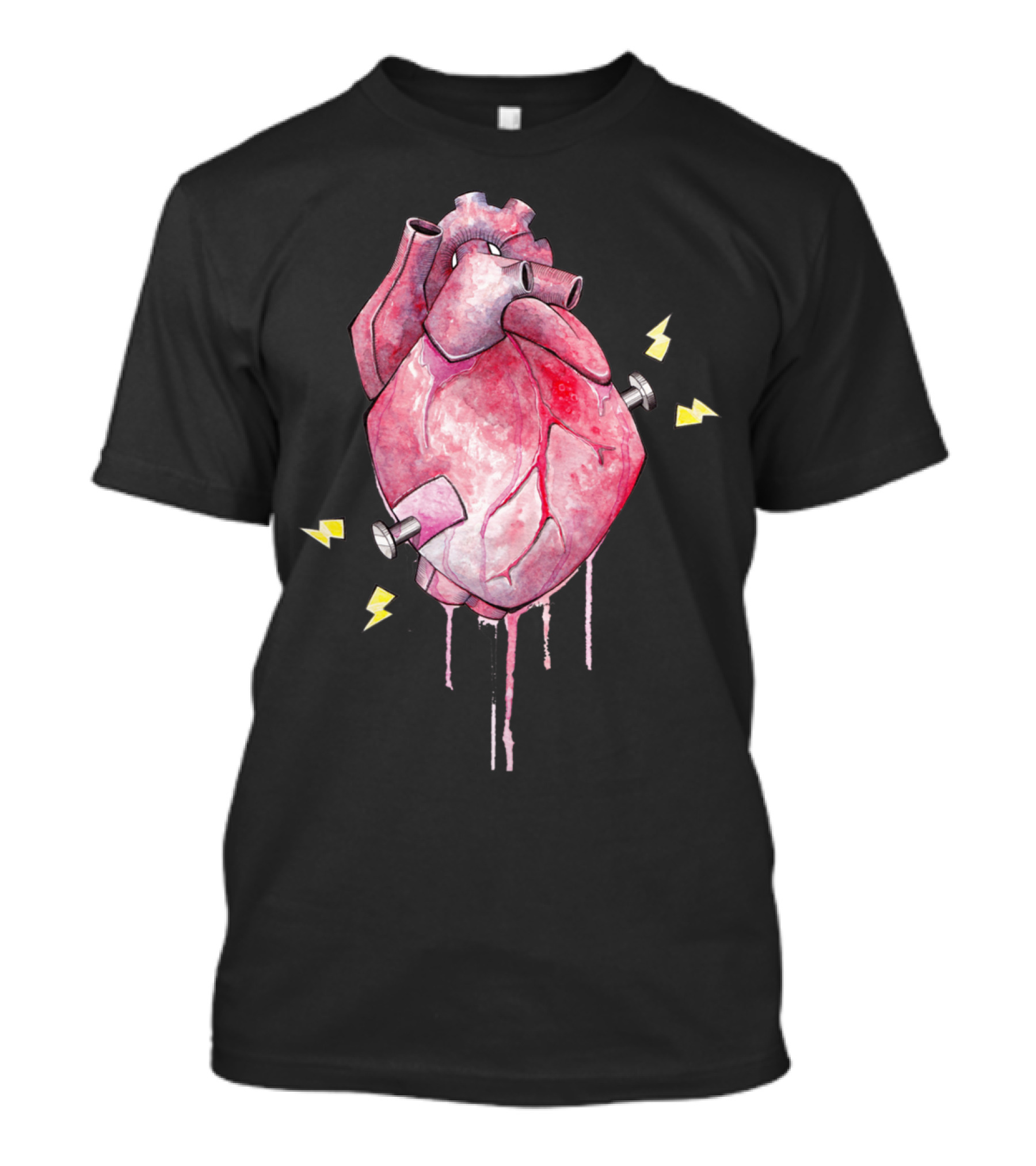 Electrifying Heart With Lightning Bolts And Screws T-Shirt