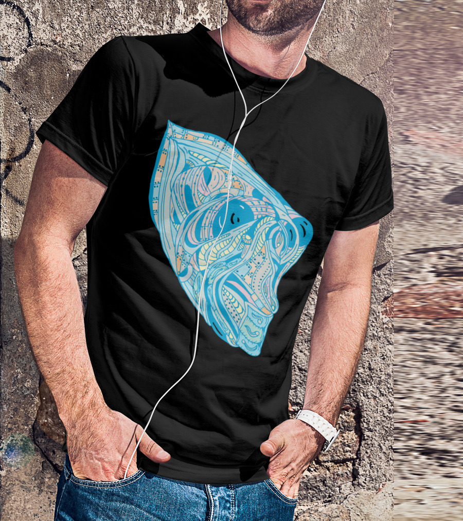 Crystal Skull Psychedelic Tribal Abstract T-Shirt