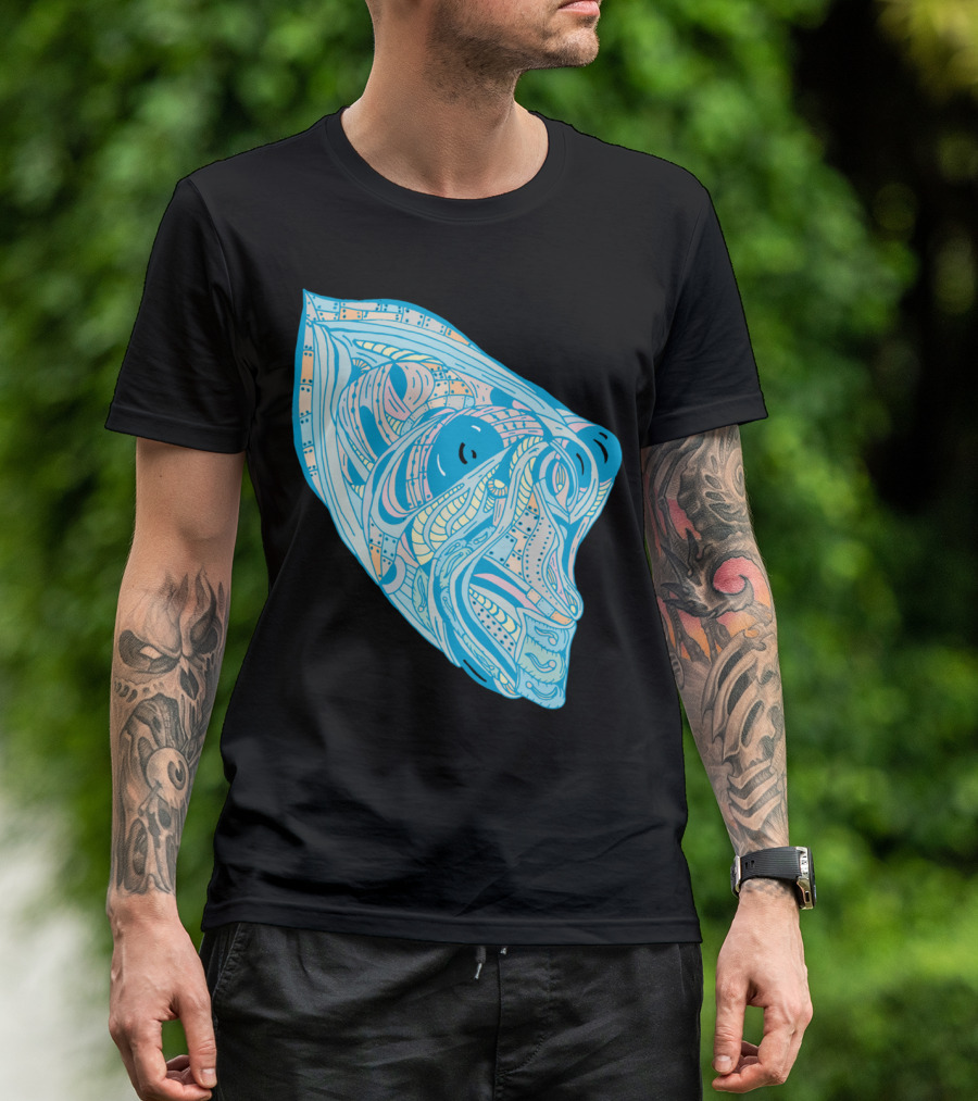 Crystal Skull Psychedelic Tribal Abstract T-Shirt