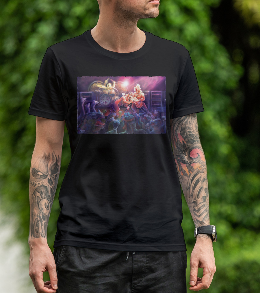 Sabre Tooth Tigers Rocking Out With Dinosaurs In Concert Performance T-Shirt