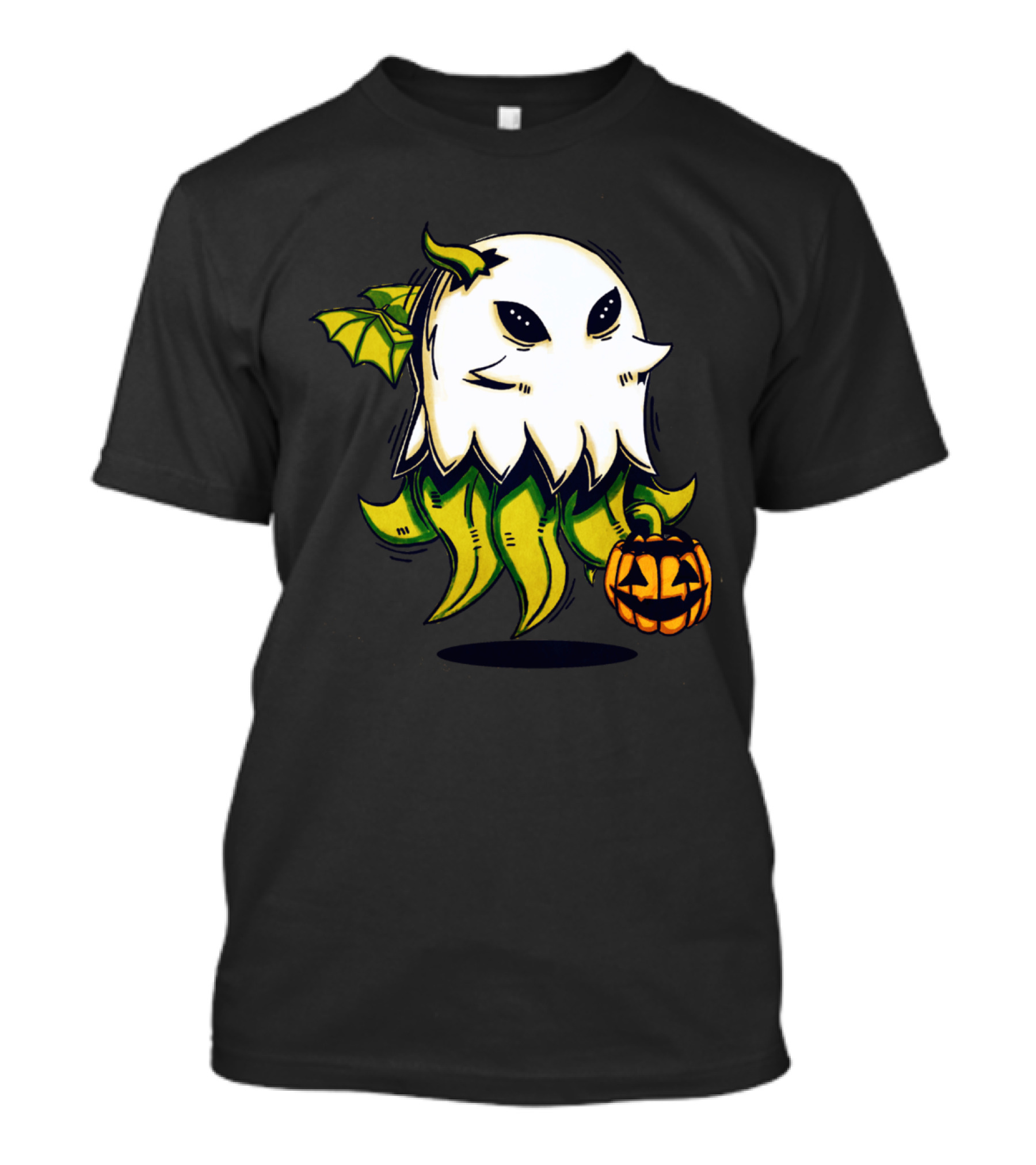 Ghostly Cthulhu With Tentacles And Jack-o'-Lantern For Halloween T-Shirt