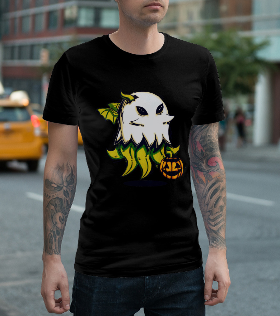 Ghostly Cthulhu With Tentacles And Jack-o'-Lantern For Halloween T-Shirt