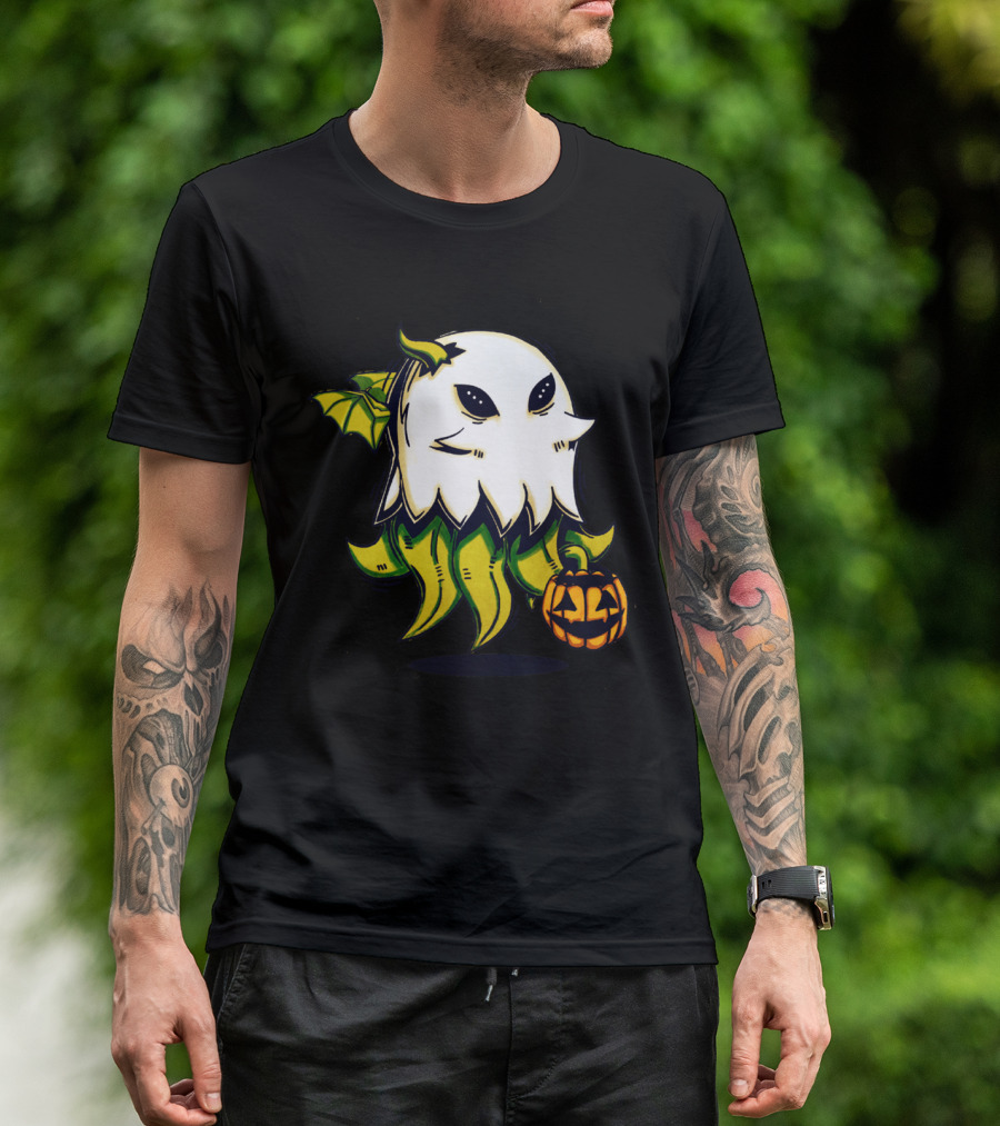 Ghostly Cthulhu With Tentacles And Jack-o'-Lantern For Halloween T-Shirt