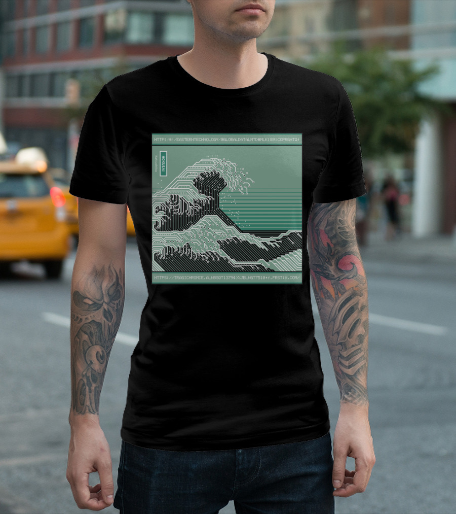 Hokusai Eastern Technology Wave Globaldata Copyright Tragicromie Alnesolt379 Jbln675104 Frstx T-Shirt