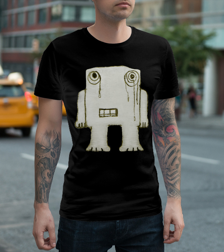 Sad Monster Baby Crying Creature with Teardrop Eyes T-Shirt