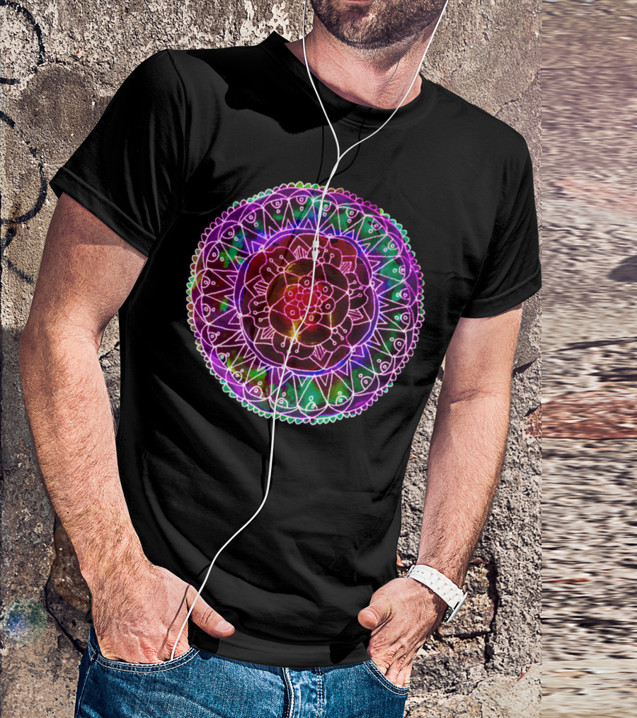 Boho Mandala Colorful Geometric Symmetrical T-Shirt