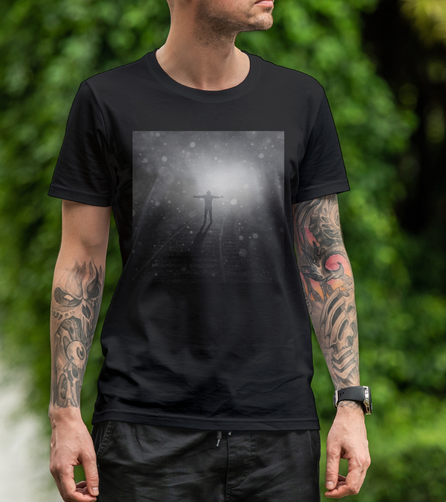 Train To Catch Mysterious Foggy Railroad Scene T-Shirt