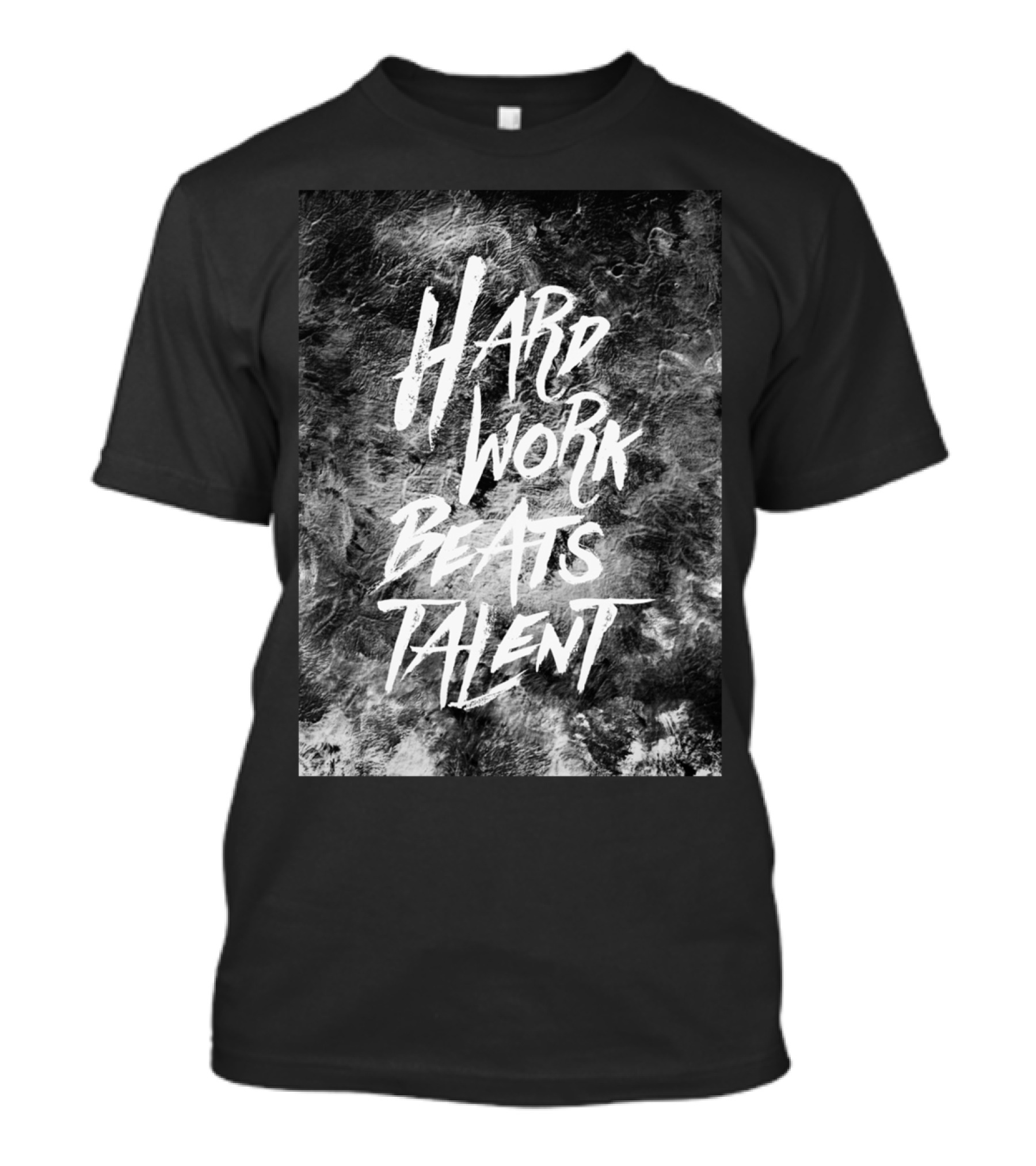Hard Work Beats Talent Motivational Brushstroke Typography T-Shirt