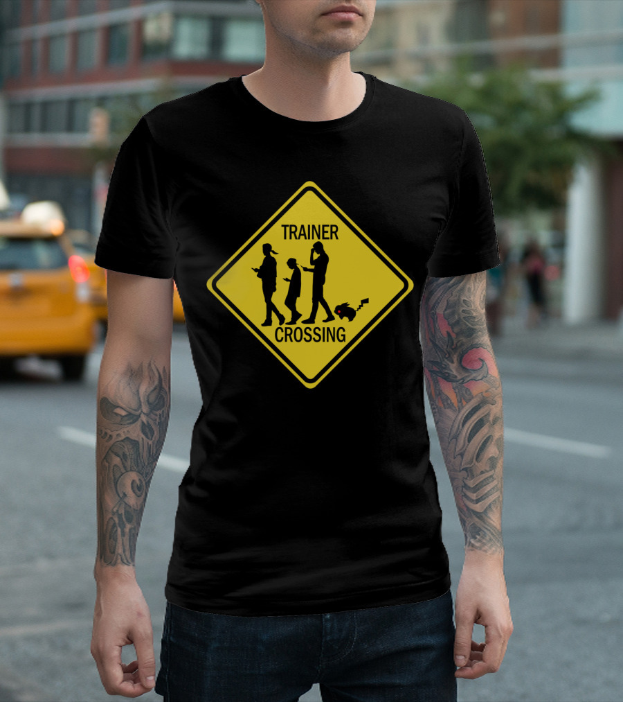 Trainer Crossing Pokémon Pikachu Sign T-Shirt