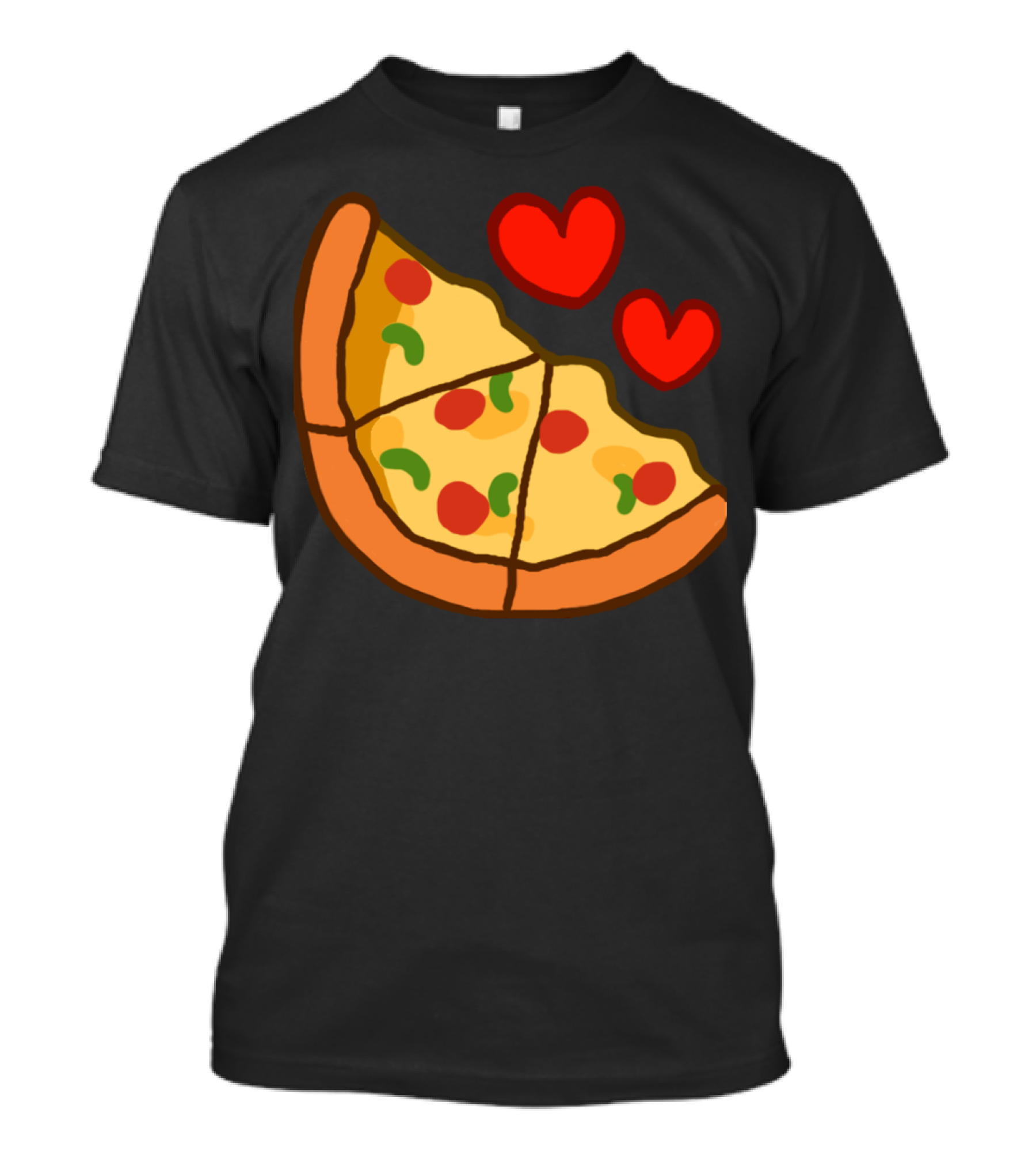 I Love Pizza Slice With Hearts T-Shirt