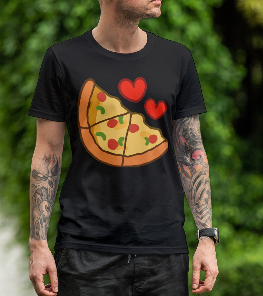 I Love Pizza Slice With Hearts T-Shirt
