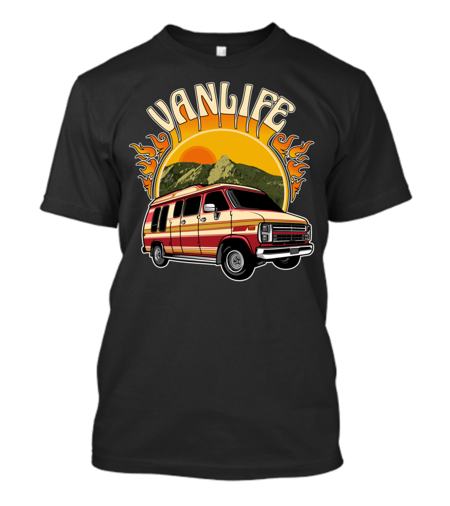 Vanlife Classic Camper Adventure Retro Sunset T-Shirt