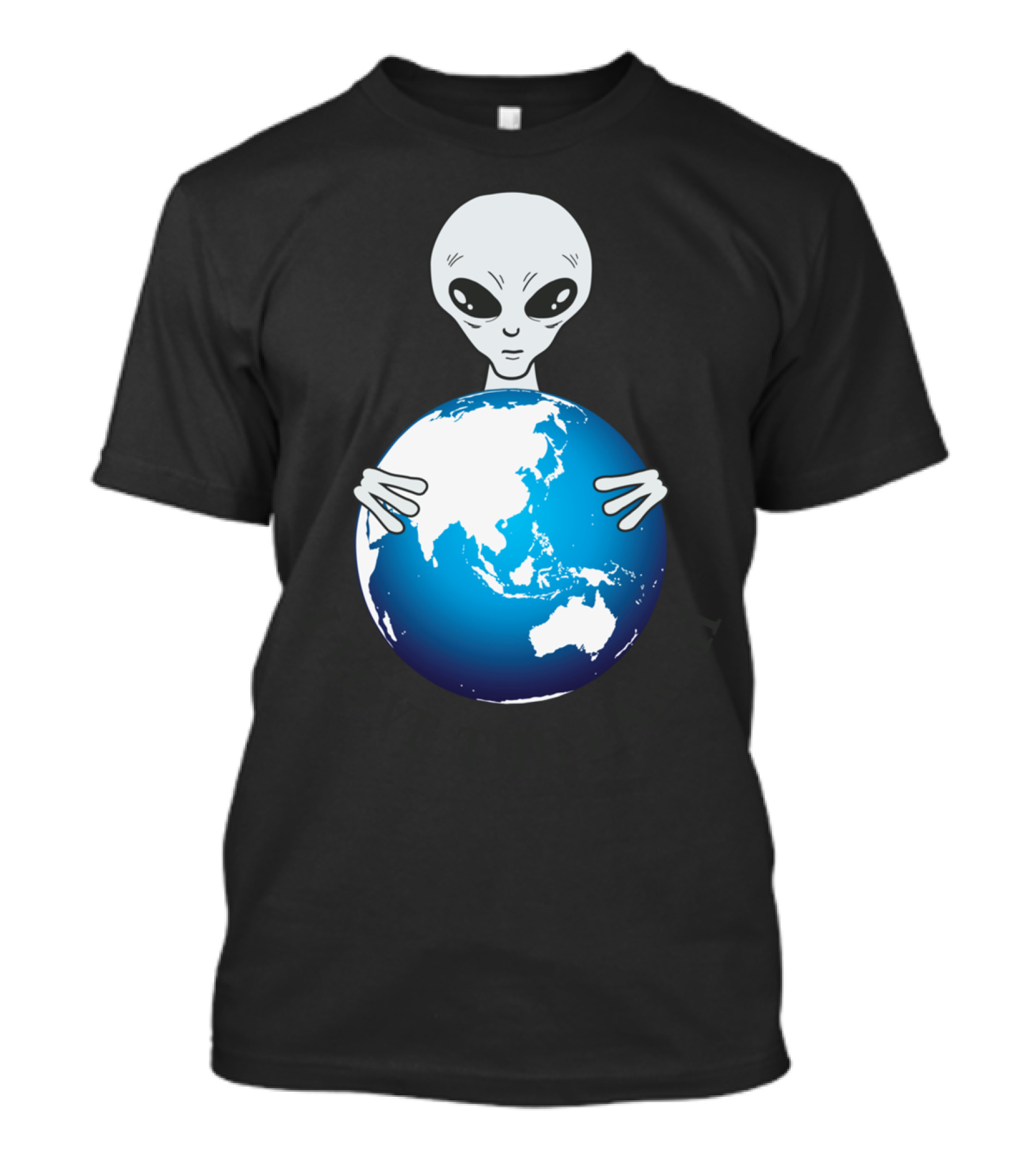 Alien Hugging Globe I Love The Earth T-Shirt