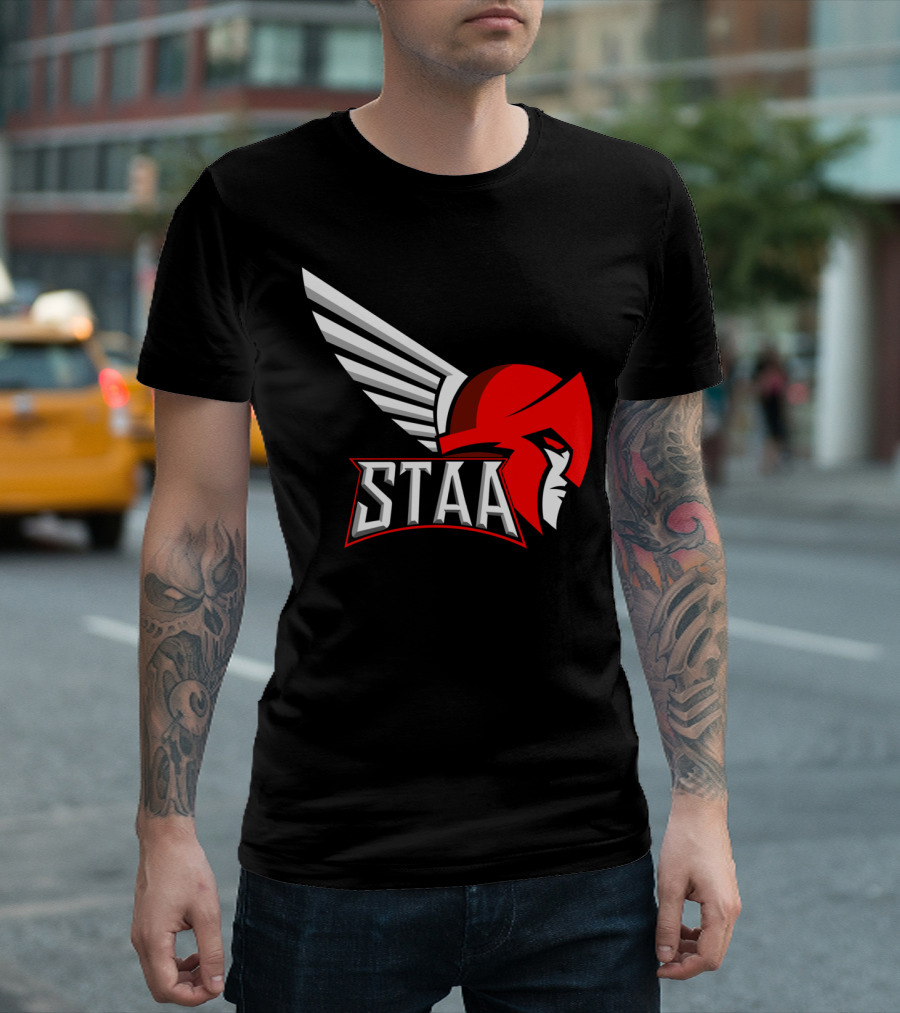 STAA Saints And Angels Winged Helmet T-Shirt