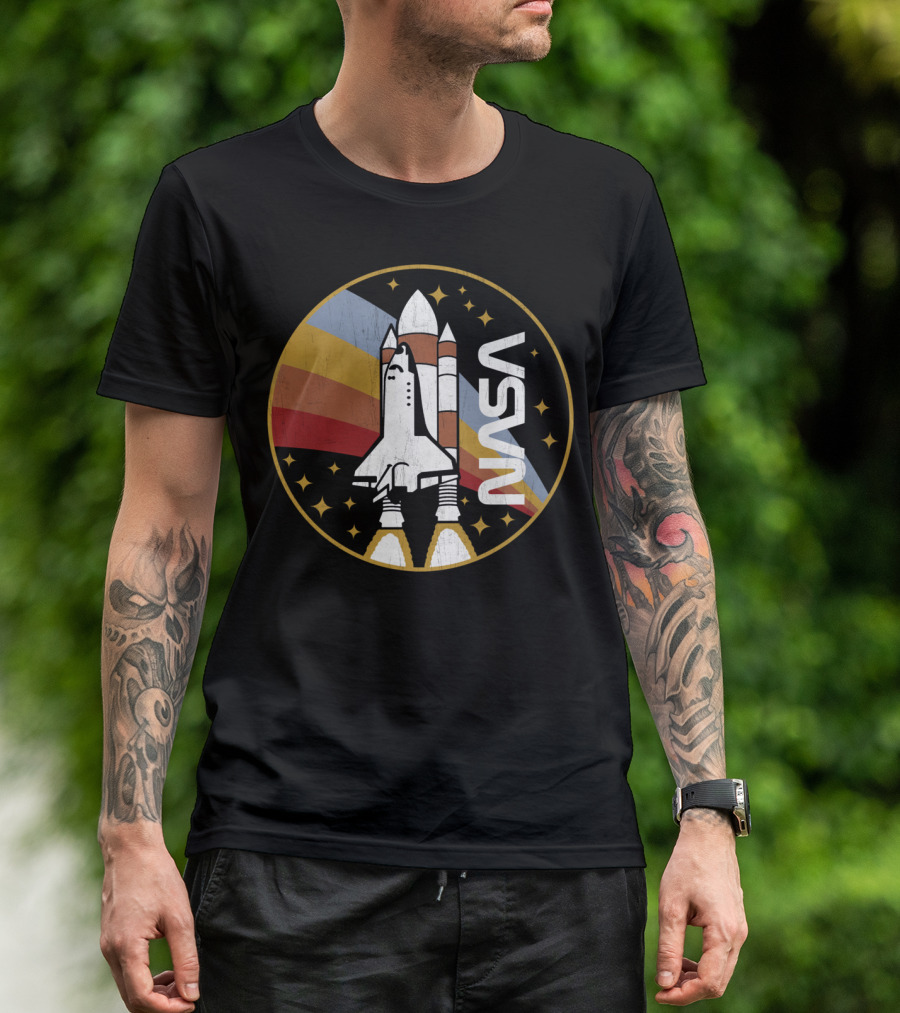 NASA Shuttle Vintage Launch Badge T-Shirt
