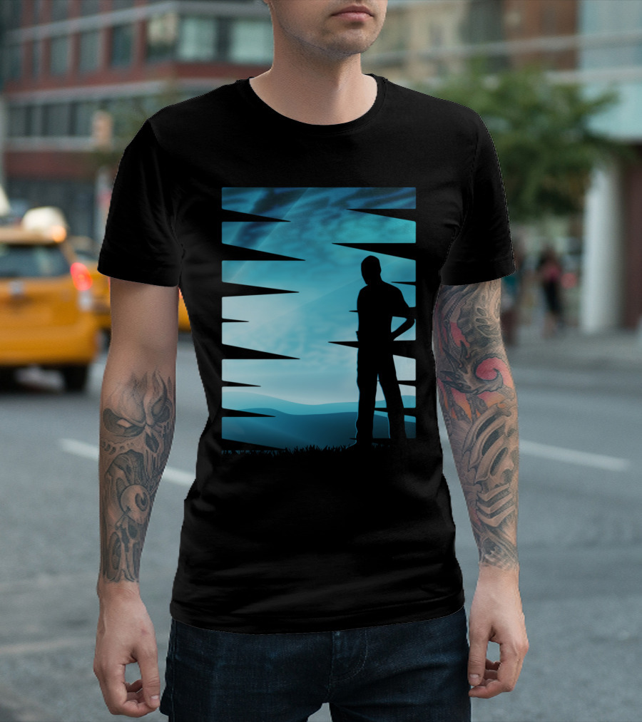 Geometric Silhouette Against Natural Horizon T-Shirt