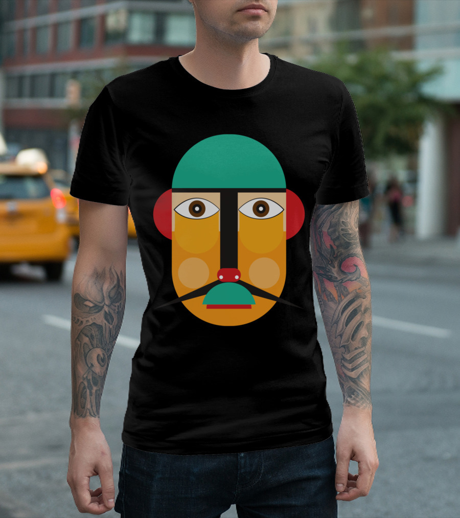 Geometric Human Head Abstract Face T-Shirt