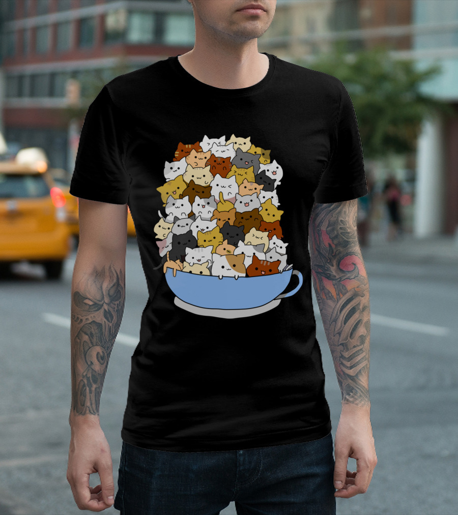 Cup Full Of Cats Cuteness Explosion T-Shirt