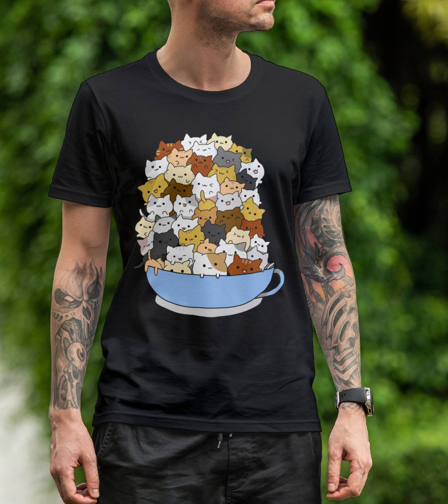 Cup Full Of Cats Cuteness Explosion T-Shirt