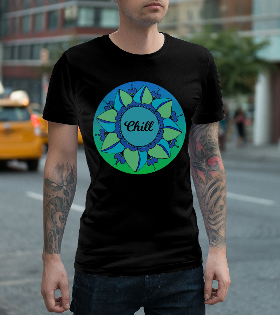 Chill Blue Green Mandala T-Shirt