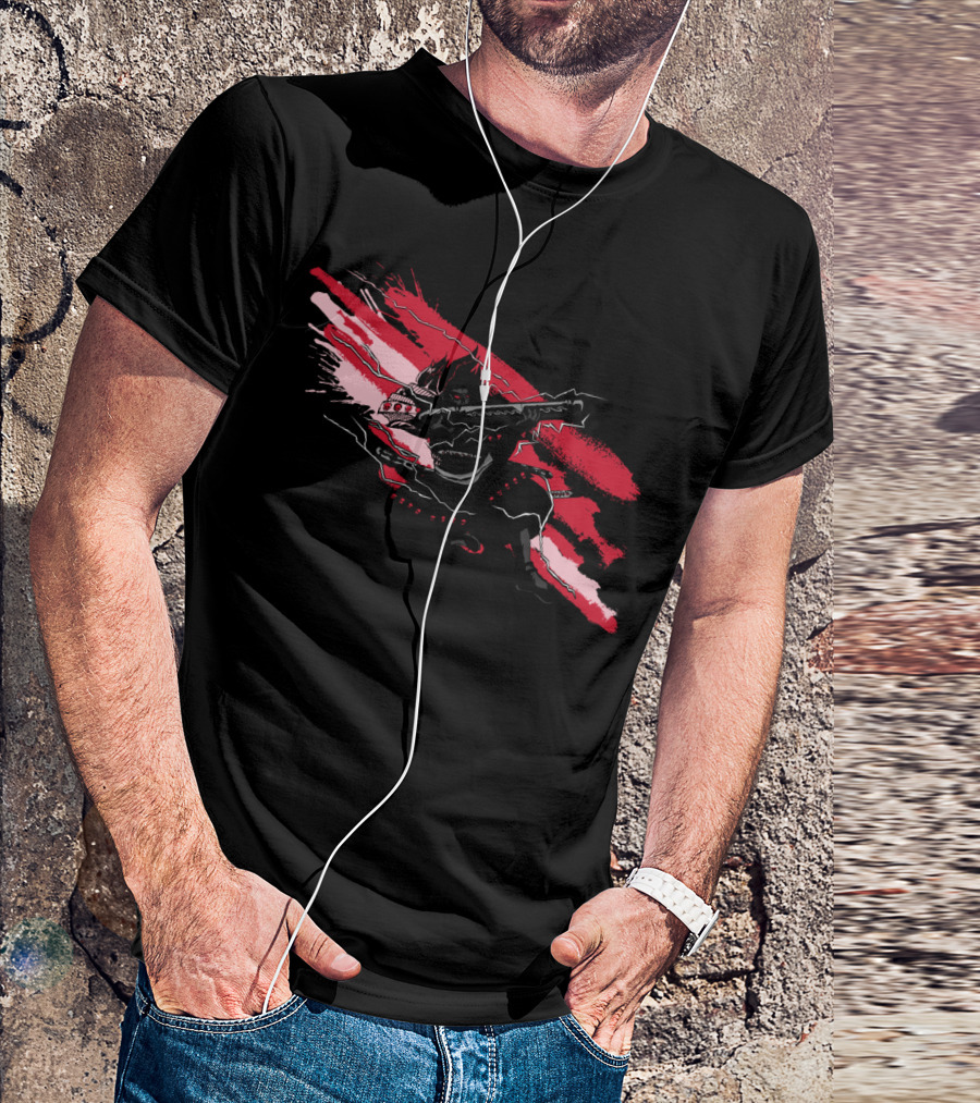 Samurai Power Warrior Red Slash T-Shirt