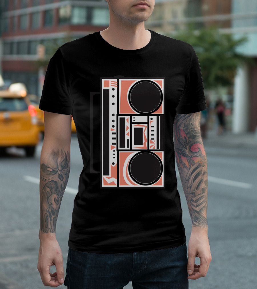 Boom Boxr Retro Geometric Boombox T-Shirt