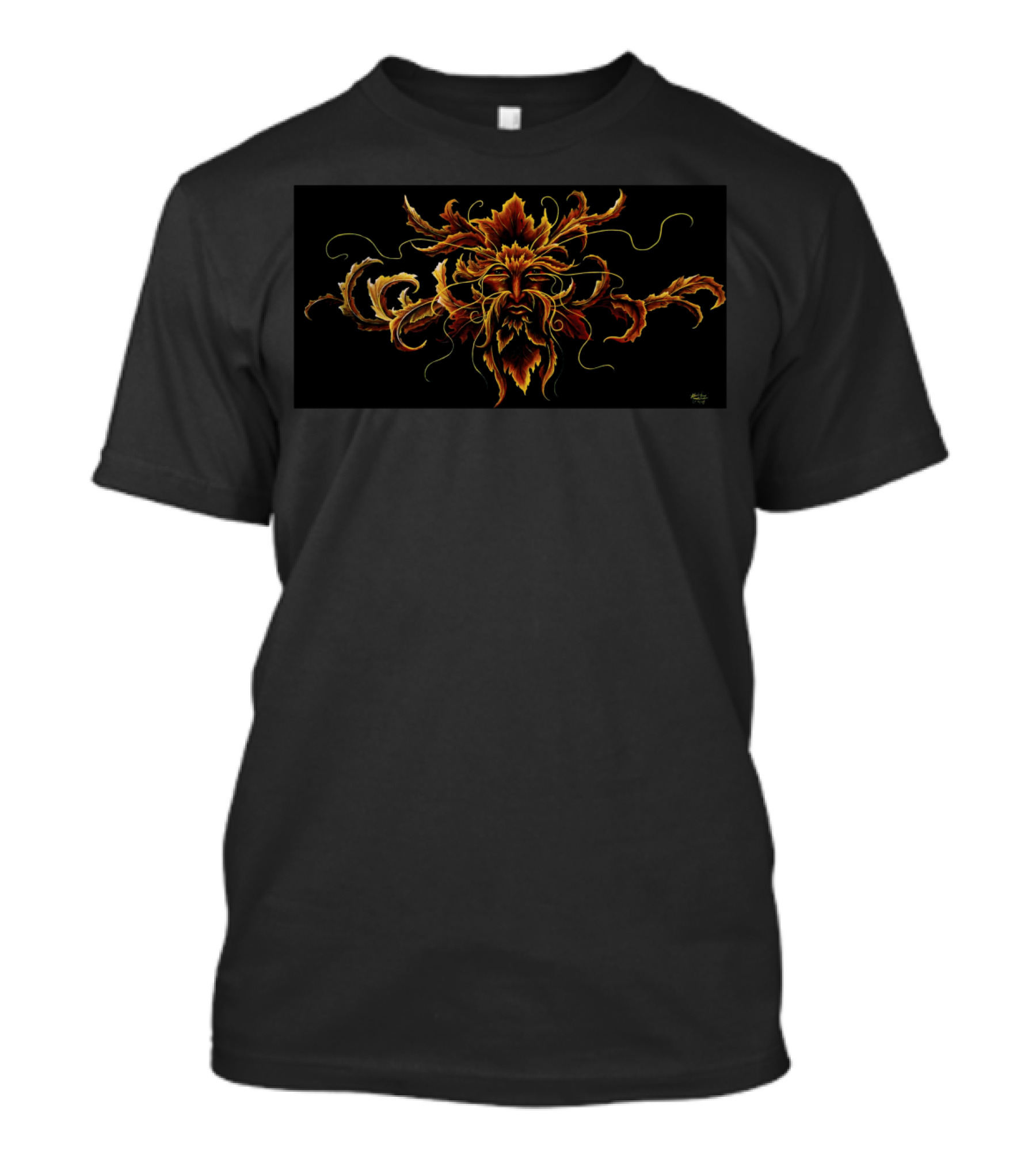 Autumn Man Leaf Face Abstract T-Shirt