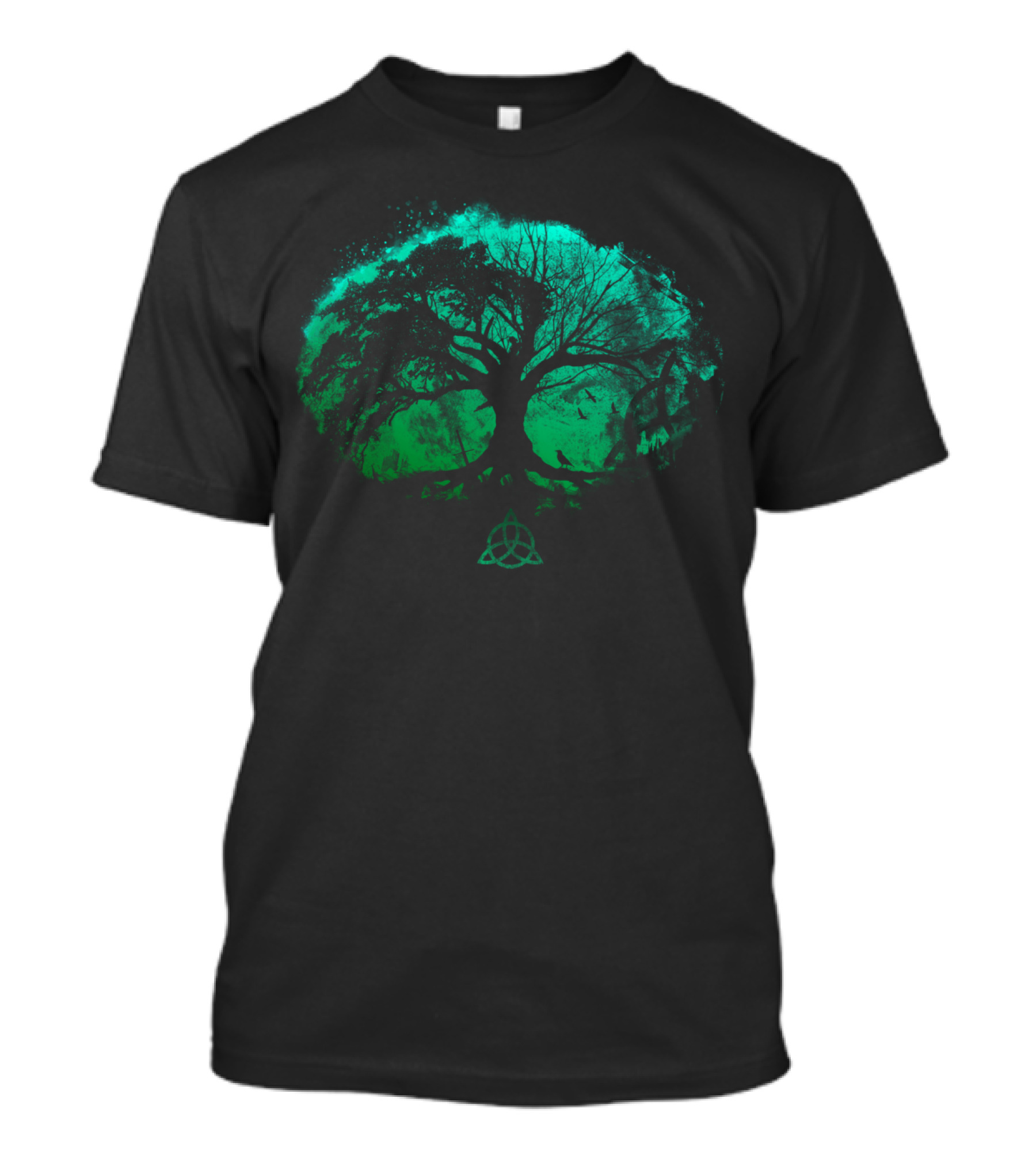 Tree Of Life Celtic Triquetra Symbol Green Forest T-Shirt