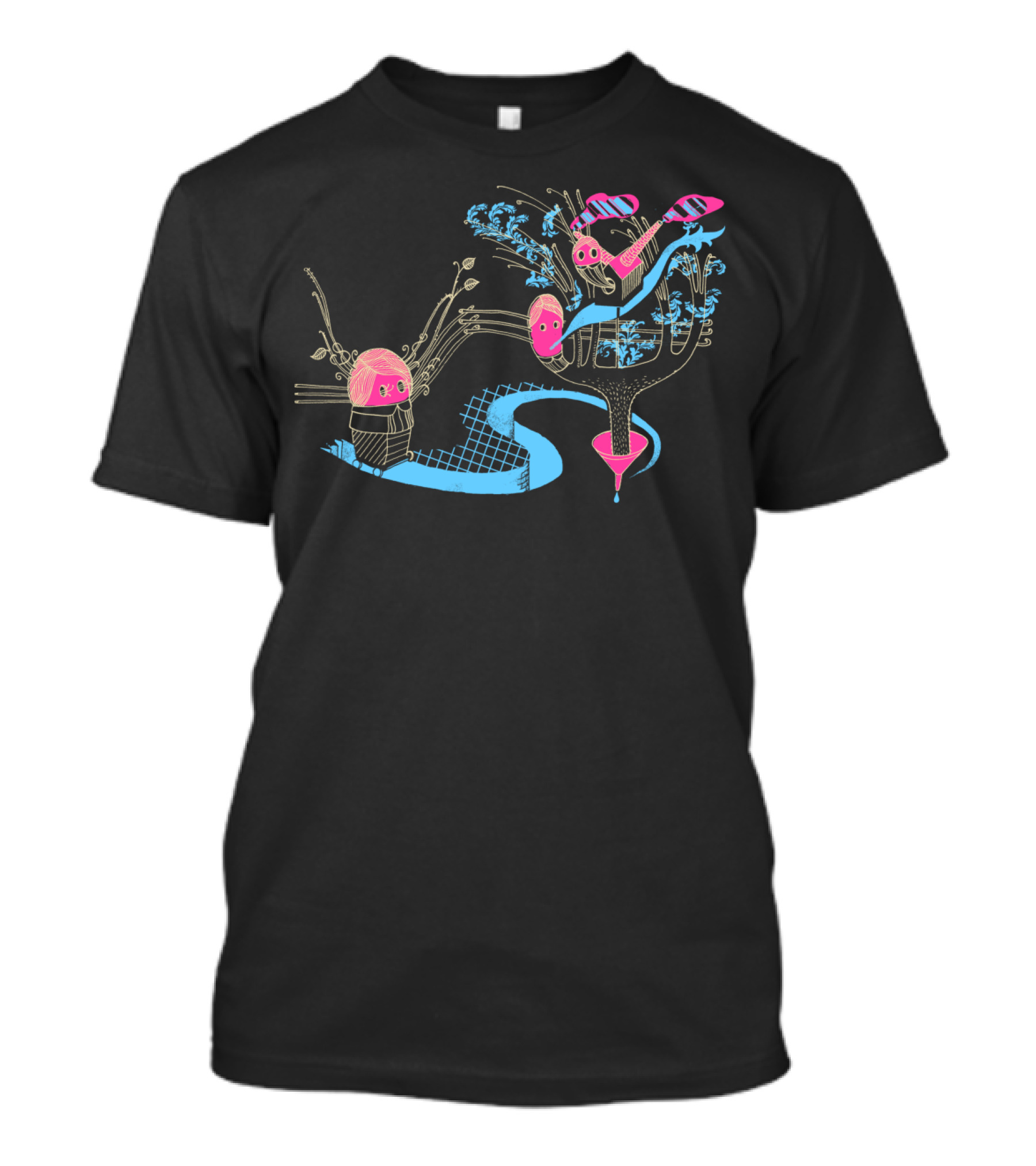 Treepeople Fantasy With Plants And Flowing Water T-Shirt