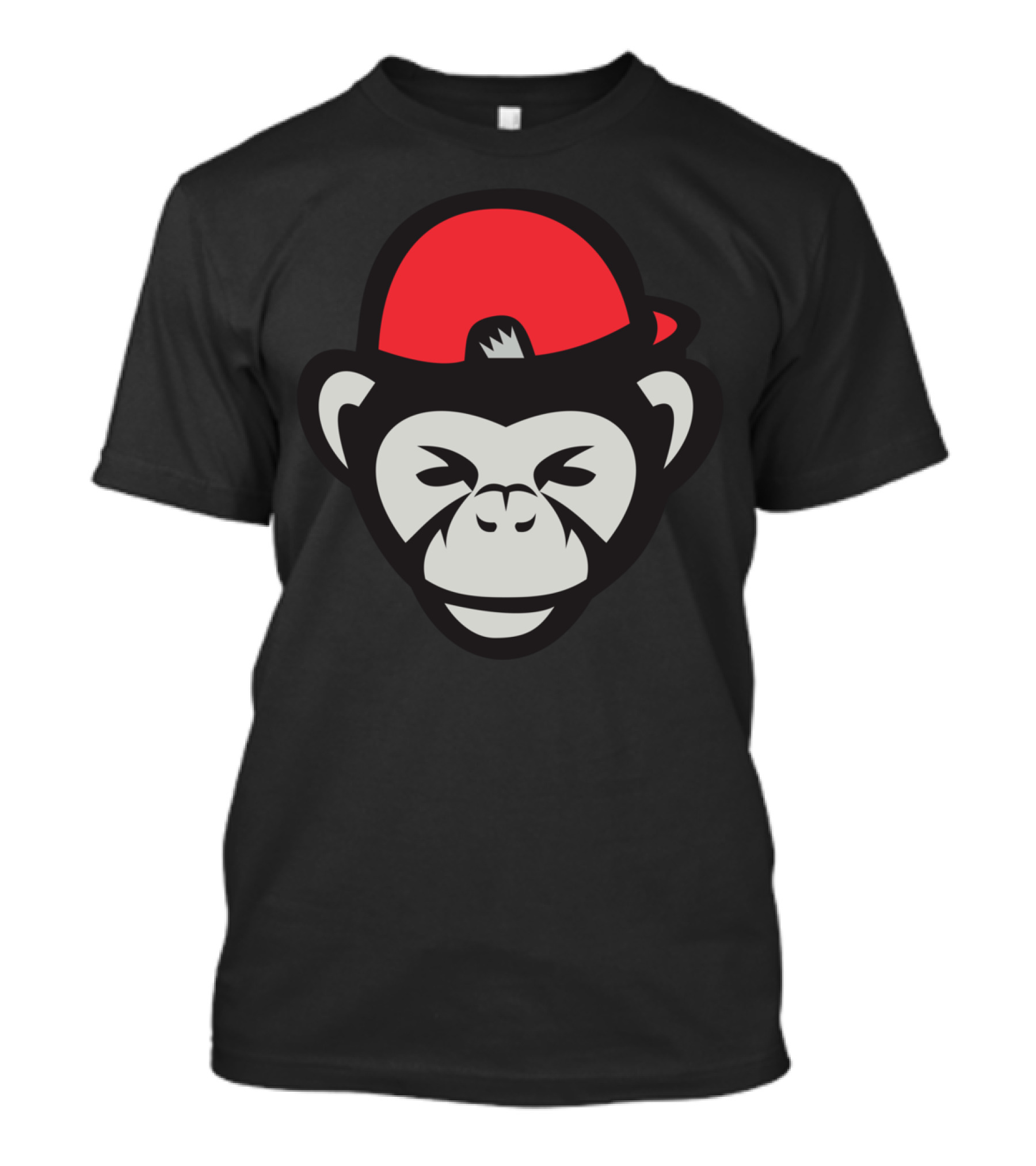Chimpanzee Head Red Baseball Cap Retro T T-Shirt