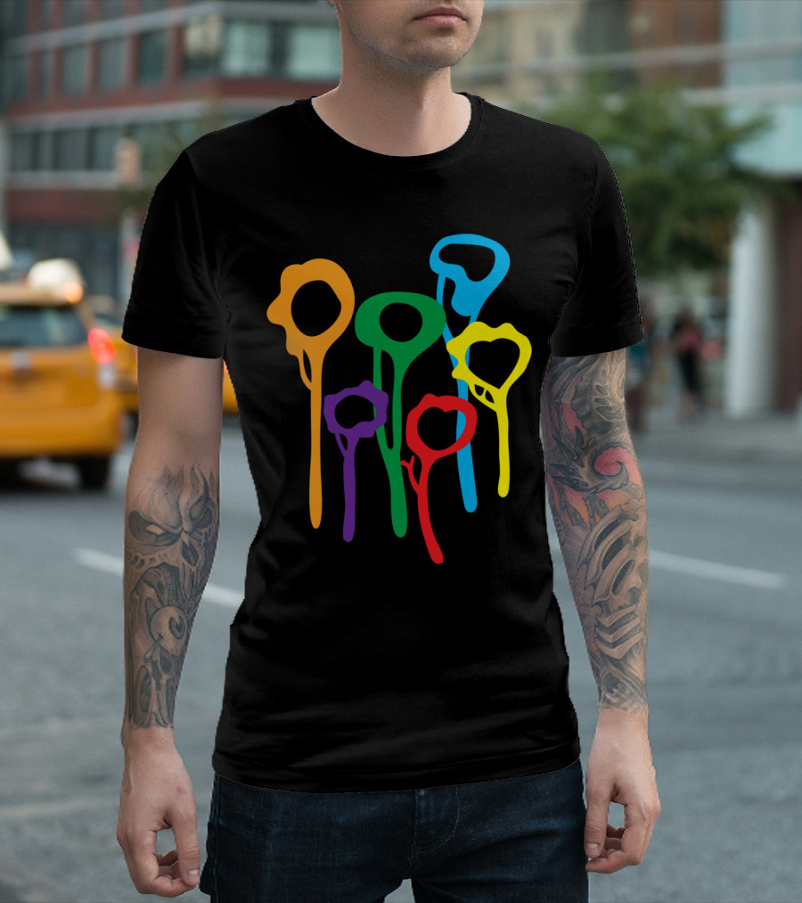 Trees Familyr Colorful Dripping T-Shirt