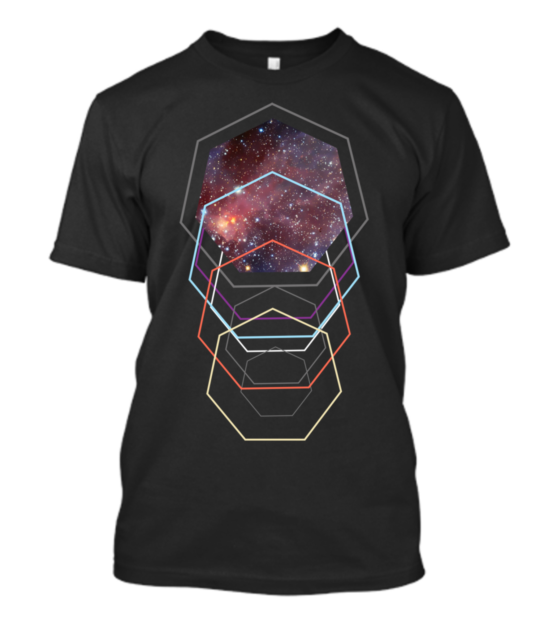 Geometric Galaxy Layers In Space Flight Autopilot T-Shirt