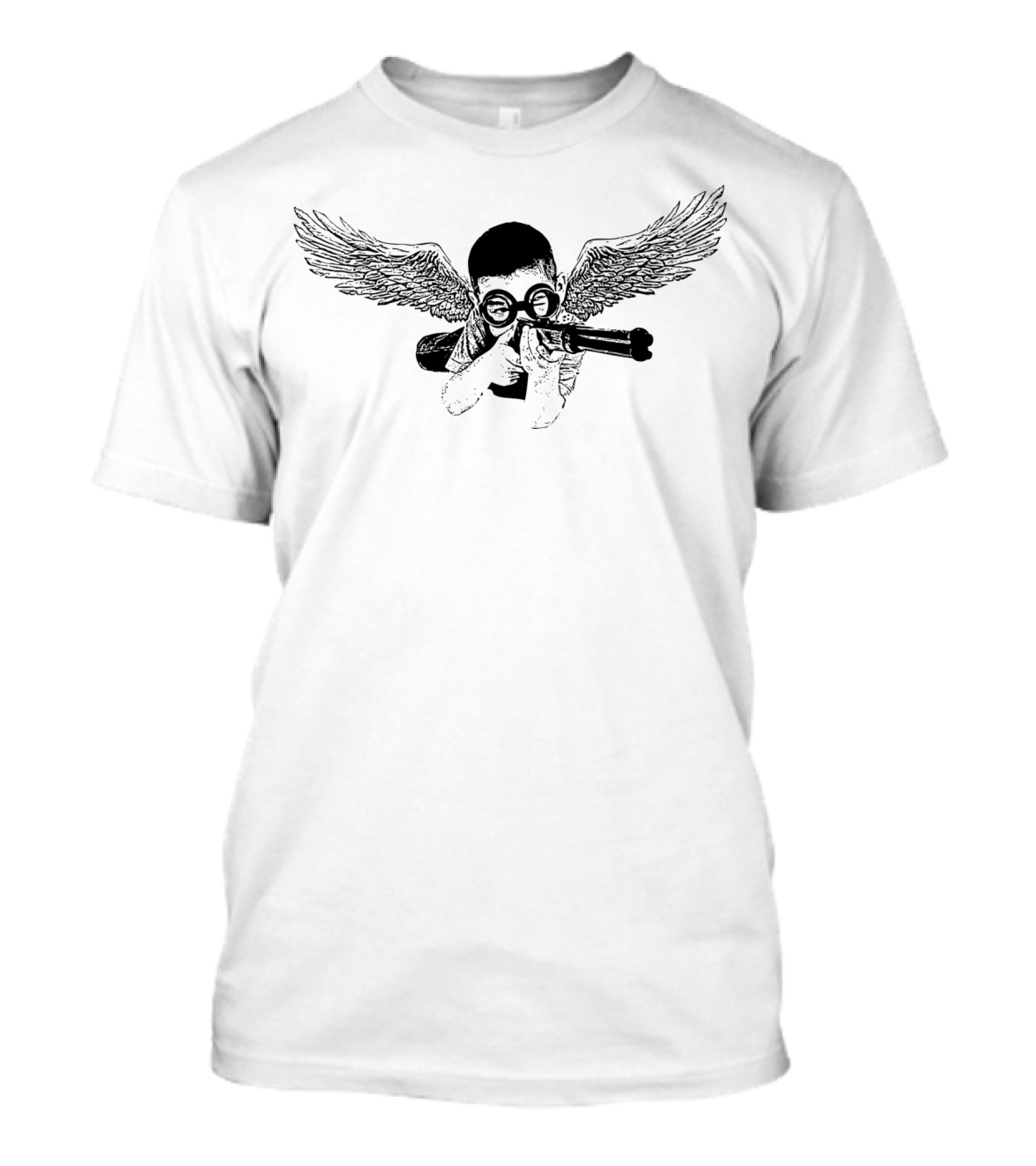 Cupid Assassin With Angel Wings And Rifle T-Shirt