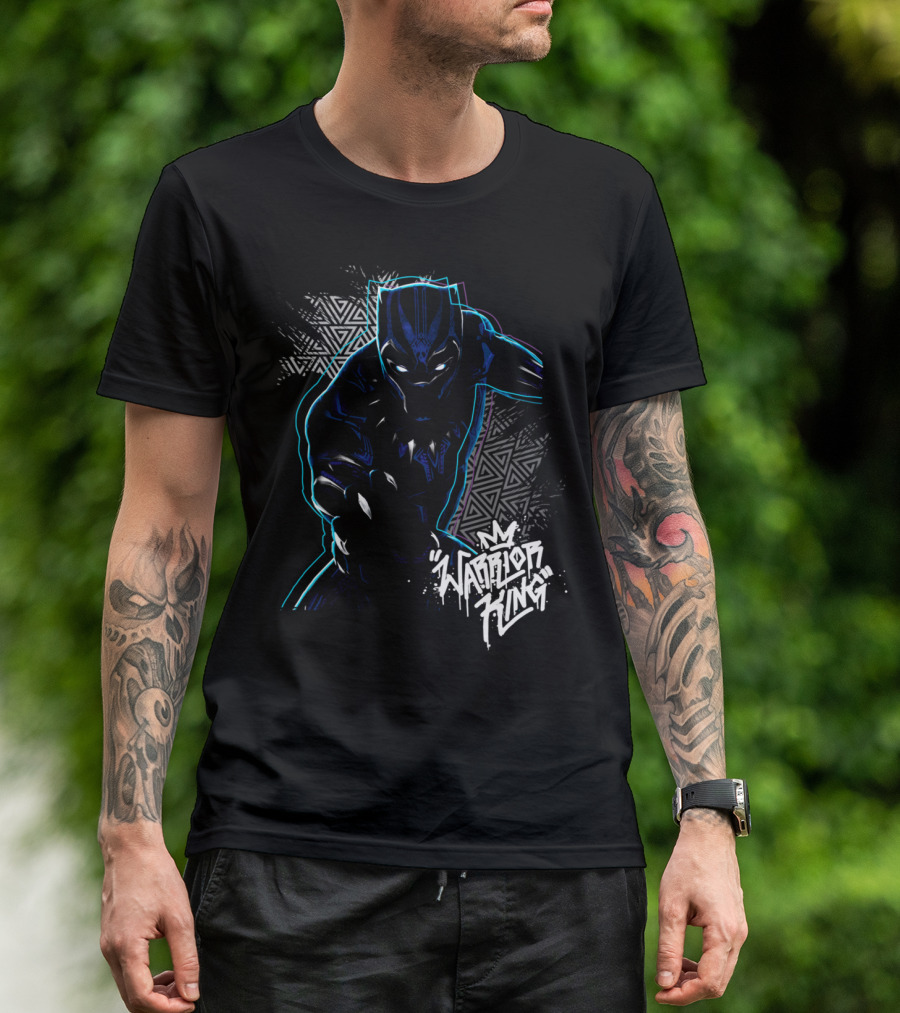 Warrior King Black Panther Marvel Geometric T-Shirt